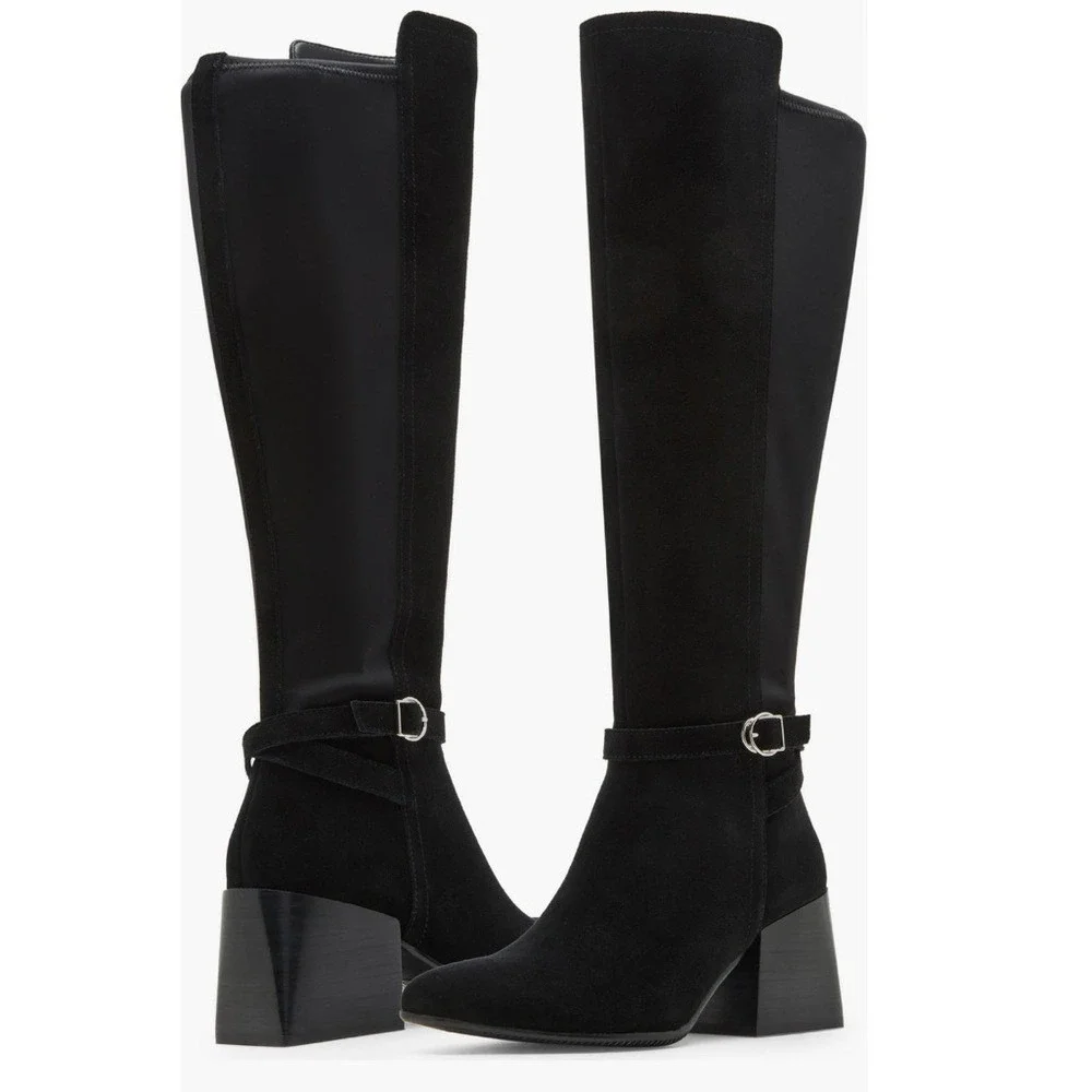 Blondo‎ Twyla Waterproof Knee High Suede Leather Boot, Black, Size 7, NWT